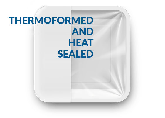 Thermoformed and heat sealed